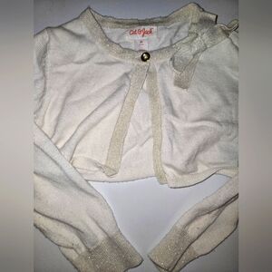 CREAM/GOLD BABY SWEATER CARDIGAN 3T